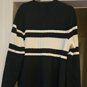 Tommy Hilfiger Navy Blue and White Long Sleeve Sweater  Dress